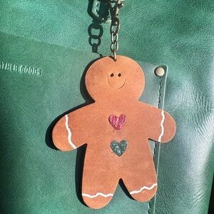 Christmas Gingerbread man Leather Charm, Flair, Keychain PLG inspired-Dakota.